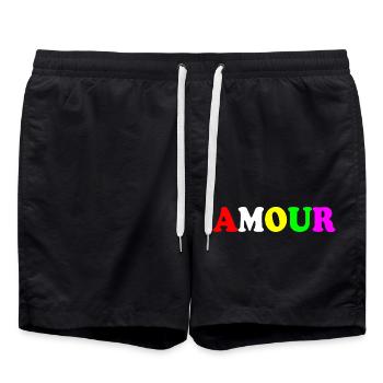 Amour - Short de bain - noir - Devant - AI Model Male 185 light (185cm)