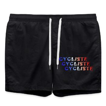 CYCLIST FRANCE Fahrrad Fahrräder - Badeshorts - Schwarz - Vorne - AI Model Male 185 light (185cm)