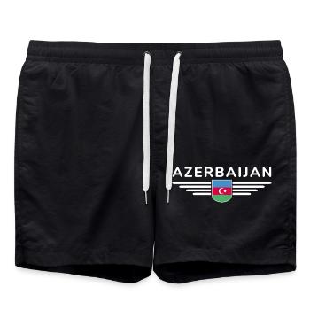 Azerbaijan Design – For Fans & Travelers - Swim Trunks - black - Front - AI Model Male 185 light (185cm)