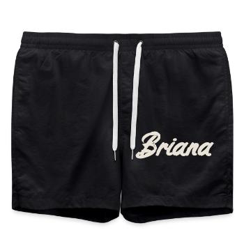 Briana Namensgebung Namensschild Namenstag - Badeshorts - Schwarz - Vorne - AI Model Male 185 light (185cm)
