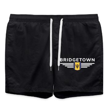 Bridgetown T-Shirt: Karibik-Vibes - Badeshorts - Schwarz - Vorne - AI Model Male 185 light (185cm)