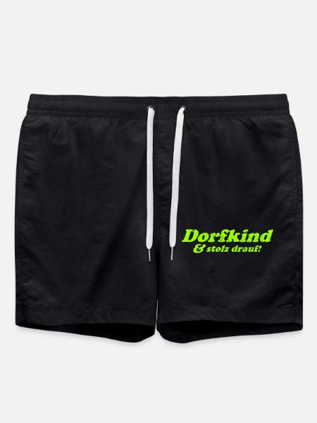 Dorfkind und stolz drauf! - Badeshorts - Schwarz