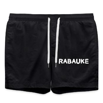 Rabauke - ungehobelter Mensch - ungezogenes Kind - Badeshorts - Schwarz - Vorne - AI Model Male 185 light (185cm)