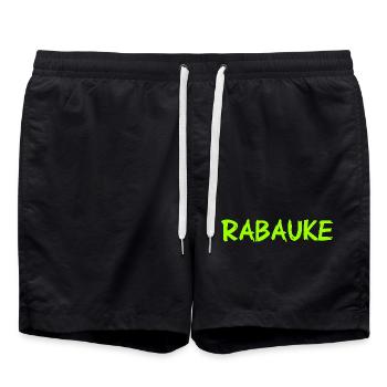 Rabauke - ungehobelter Mensch - ungezogenes Kind - Badeshorts - Schwarz - Vorne - AI Model Male 185 light (185cm)
