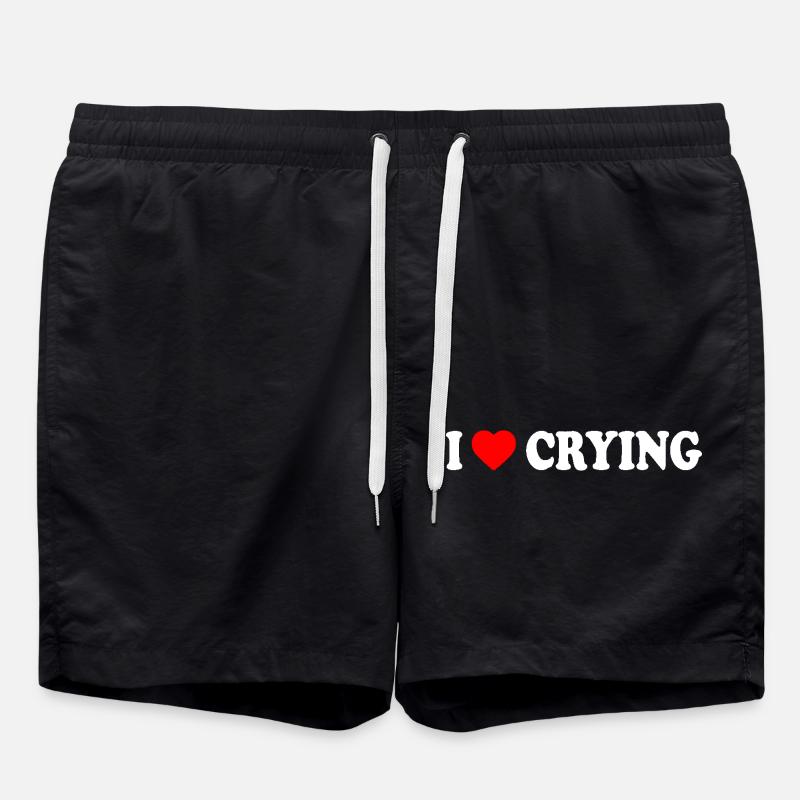 i love crying - Swim Trunks - black
