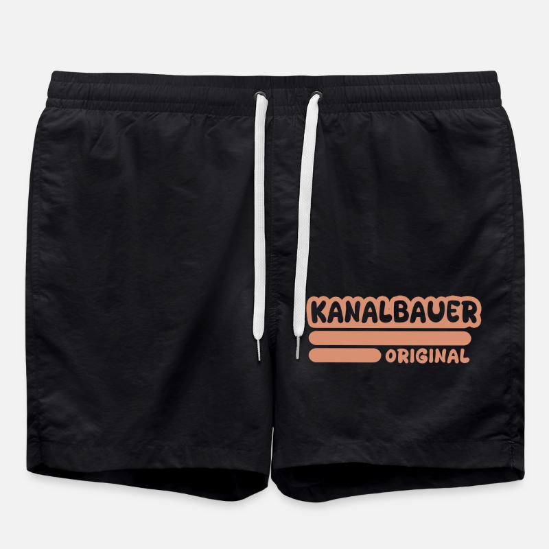 Sewer builder as a profession - Swim Trunks - black
