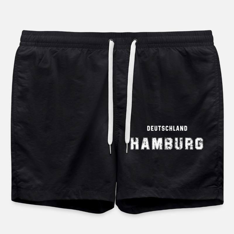Germany Hamburg - Urban Text Design - Swim Trunks - black