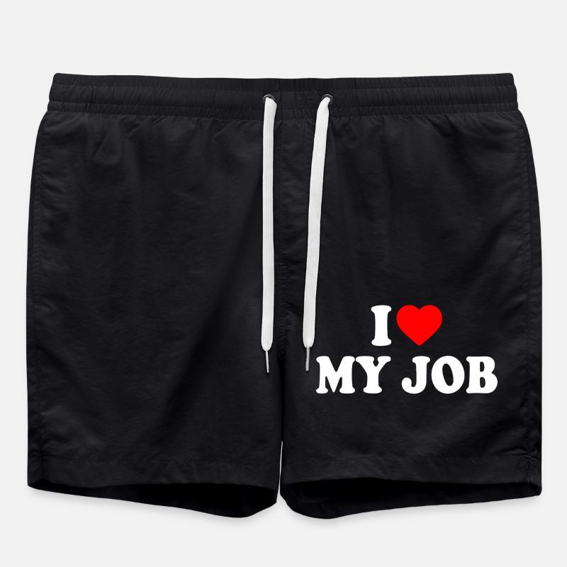 I love my job - Swim Trunks - black