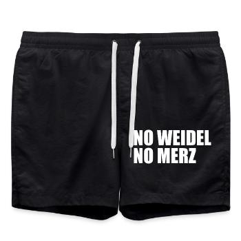 No weidel no merz - Badeshorts - Schwarz - Vorne - AI Model Male 185 light (185cm)