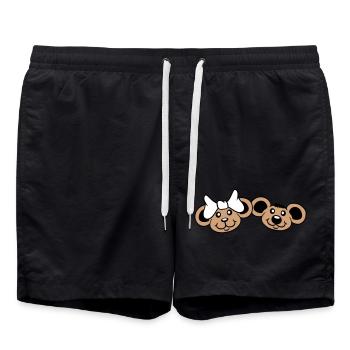 2 souris couple deux amoureux Saint-Valentin femme homme - Short de bain - noir - Devant - AI Model Male 185 light (185cm)