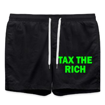 Tax the rich - Badeshorts - Schwarz - Vorne - AI Model Male 185 light (185cm)