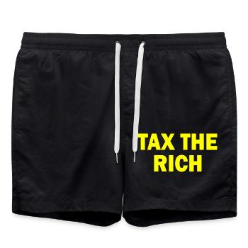 Tax the rich - Short de bain - noir - Devant - AI Model Male 185 light (185cm)