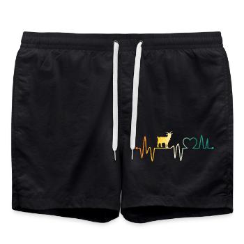 Battement de cœur Chèvres - Short de bain - noir - Devant - AI Model Male 185 light (185cm)