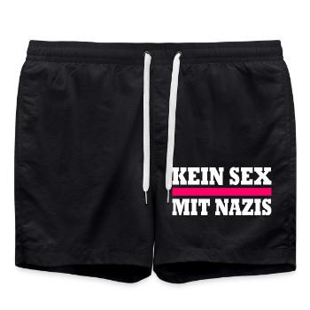 kein sex mit nazis - Badeshorts - Schwarz - Vorne - AI Model Male 185 light (185cm)