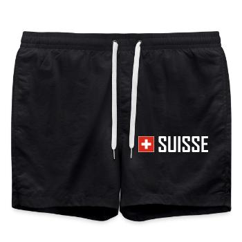 Suisse - Drapeau - Schwiiz - Suisse - Suisse - Short de bain - noir - Devant - AI Model Male 185 light (185cm)