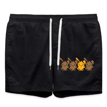4 Bunny Friends Difference Be Different Different - Swim Trunks - black - Front - AI Model Male 185 light (185cm)