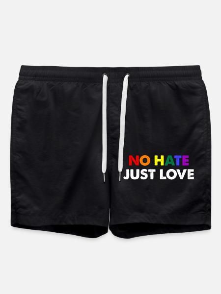 No Hate Just Love - Swim Trunks - black