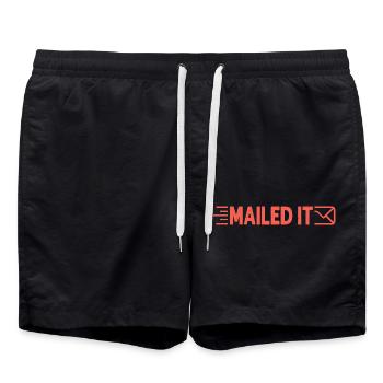 Mailed It Postal Worker Mailman - Badeshorts - Schwarz - Vorne - AI Model Male 185 light (185cm)