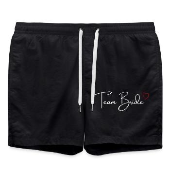 Team Trense Herz rot - Badeshorts - Schwarz - Vorne - AI Model Male 185 light (185cm)