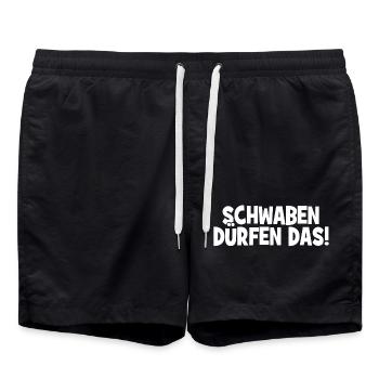 Schwaben dürfen das! - Cooler Spruch - Badeshorts - Schwarz - Vorne - AI Model Male 185 light (185cm)