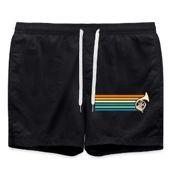 Horn player French horn - Swim Trunks - black - Front - AI Model Male 185 light (185cm)