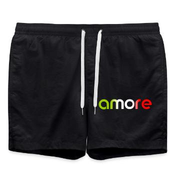 amore - Italia - Italy - Love Italian Love - Swim Trunks - black - Front - AI Model Male 185 light (185cm)