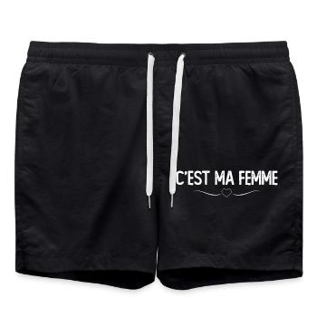 Es ist meine Frau - Badeshorts - Schwarz - Vorne - AI Model Male 185 light (185cm)