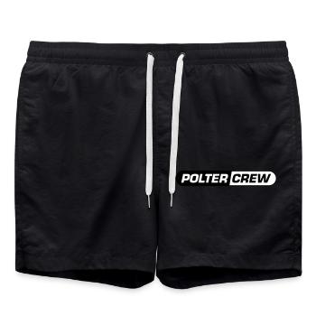 Polter Crew Polterabend - Badeshorts - Schwarz - Vorne - AI Model Male 185 light (185cm)