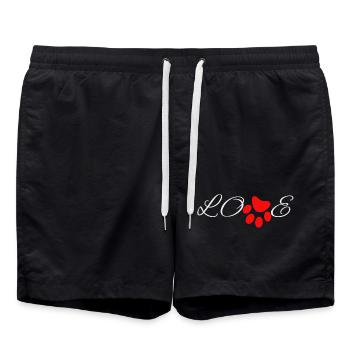 Paw Love – Liebe auf vier Pfoten - Badeshorts - Schwarz - Vorne - AI Model Male 185 light (185cm)