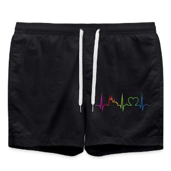 Heart Curve Cologne Carnival Rainbow Disguise - Swim Trunks - black - Front - AI Model Male 185 light (185cm)