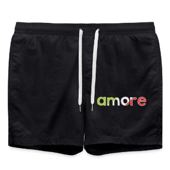 amore - Italia - Italy - Love - Liebe - Swim Trunks - black - Front - AI Model Male 185 light (185cm)