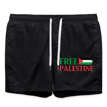 Librer Palestine - Short de bain - noir - Devant - AI Model Male 185 light (185cm)