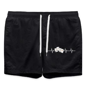 Heartbeat of the Cards - Swim Trunks - black - Front - AI Model Male 185 light (185cm)