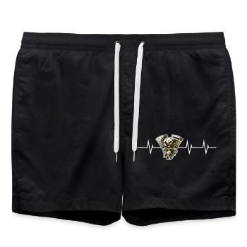 Heartbeat of the Engine – Born to Roar - Badeshorts - Schwarz - Vorne - AI Model Male 185 light (185cm)