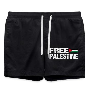 Free palestine - Badeshorts - Schwarz - Vorne - AI Model Male 185 light (185cm)