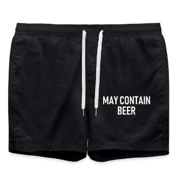 May contain Beer - Alcohol - Beer - Swim Trunks - black - Front - AI Model Male 185 light (185cm)