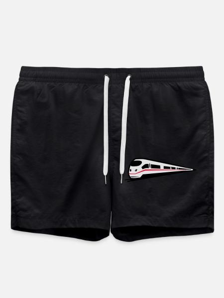 Zug Eisenbahn ice - Badeshorts - Schwarz