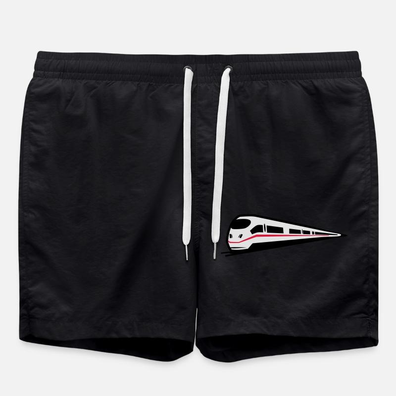 Zug Eisenbahn ice - Badeshorts - Schwarz