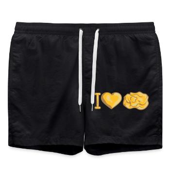 I love gold - Swim Trunks - black - Front - AI Model Male 185 light (185cm)