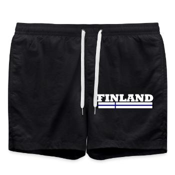 Finland flag - Swim Trunks - black - Front - AI Model Male 185 light (185cm)