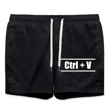 Ctrl C Ctrl V Eltern Kind Familie Partnerlook - Badeshorts - Schwarz - Vorne - AI Model Male 185 light (185cm)
