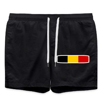 Belgium - Swim Trunks - black - Front - AI Model Male 185 light (185cm)