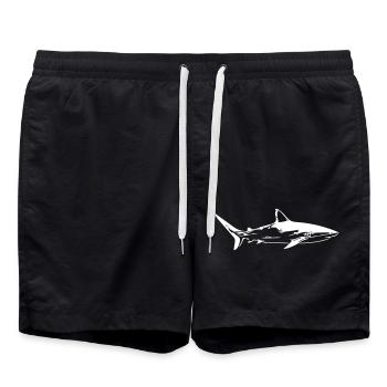 Hai - Vintage Vector Design - Badeshorts - Schwarz - Vorne - AI Model Male 185 light (185cm)