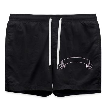 Pinker Banner - Badeshorts - Schwarz - Vorne - AI Model Male 185 light (185cm)