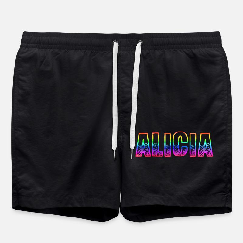 alicia rs rainbow - Swim Trunks - black