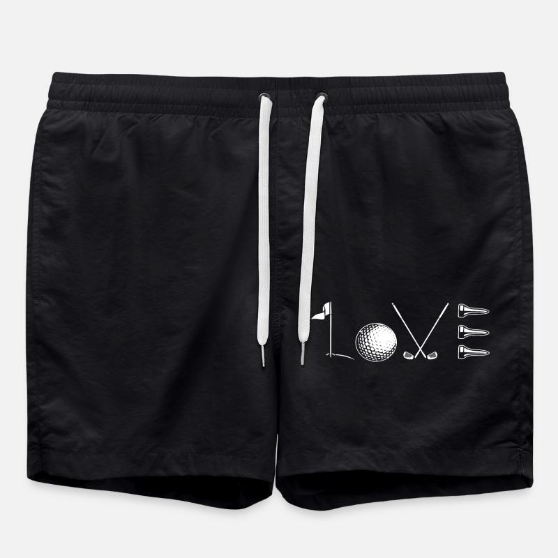 Golf - Love - Golfspieler Geschenkidee - Badeshorts - Schwarz