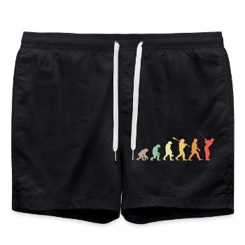 Golf Évolution Rétro Cadeau Pour Golfeurs - Short de bain - noir - Devant - AI Model Male 185 light (185cm)