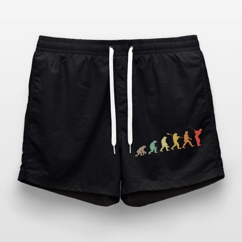 Golf Evolution Retro Gift For Golfers Swim Trunks