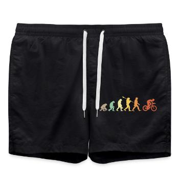 Evolution Cycliste Geschenkidee - Badeshorts - Schwarz - Vorne - AI Model Male 185 light (185cm)
