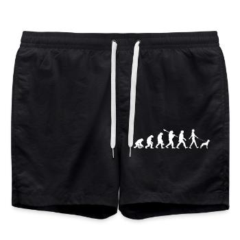 Evolution Lustiger Belgischer Schäferhund Malinois - Badeshorts - Schwarz - Vorne - AI Model Male 185 light (185cm)